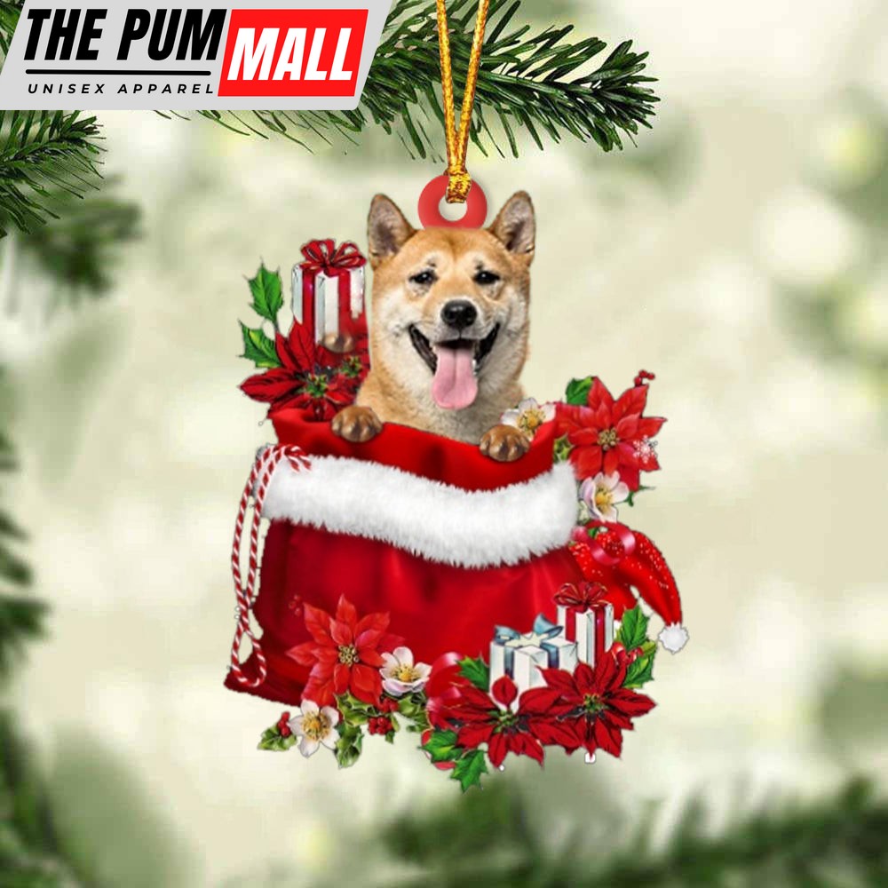 Shiba Inu In Gift Bag Christmas Ornament – Car Ornaments – Gift For Dog Lovers Limited Edition