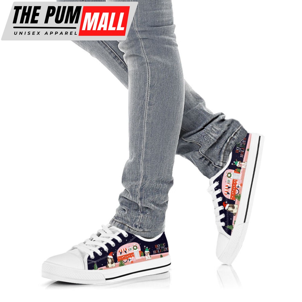 shih-tzu-dog-christmas-car-happy-low-top-shoes-canvas-sneakers-d50icnvs Shih Tzu Dog Christmas Car Happy Low Top Shoes Canvas Sneakers