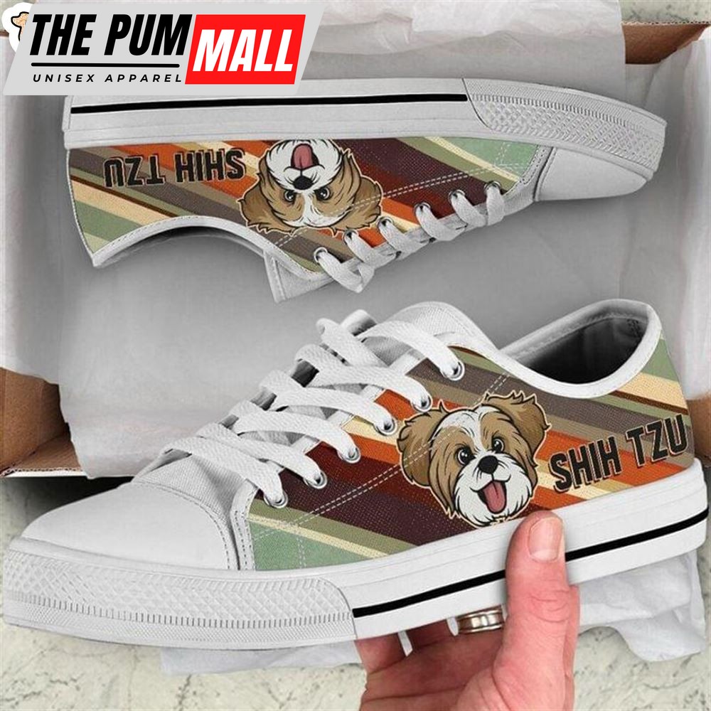 Shih Tzu Dog Low Top Shoes – Love Shih Tzu Canvas Sneaker – Owners Gift Dog Breeders