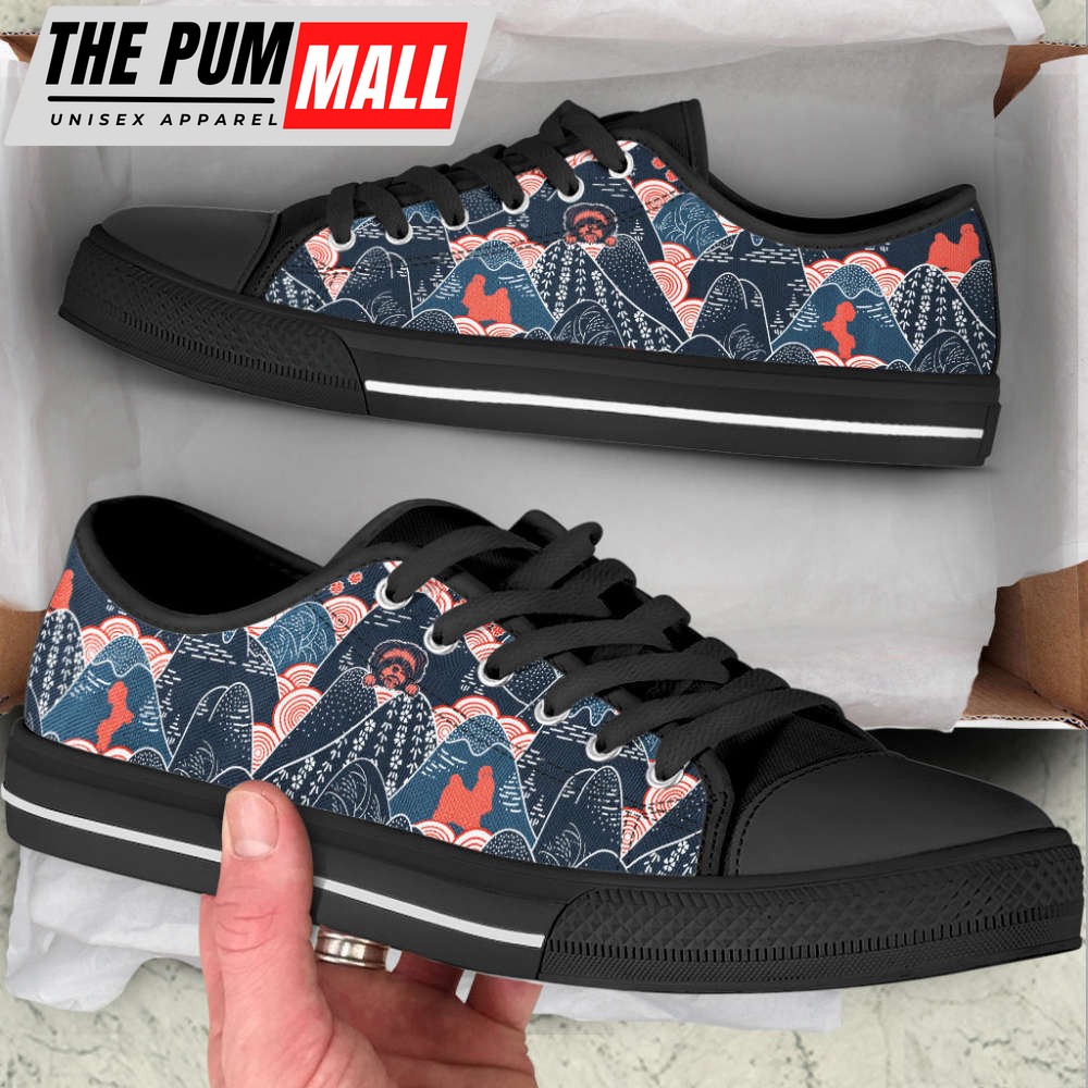 shih-tzu-dog-oriental-mountains-fabric-pattern-low-top-shoes-hr6shr7p Shih Tzu Dog Oriental Mountains Fabric Pattern Low Top Shoes