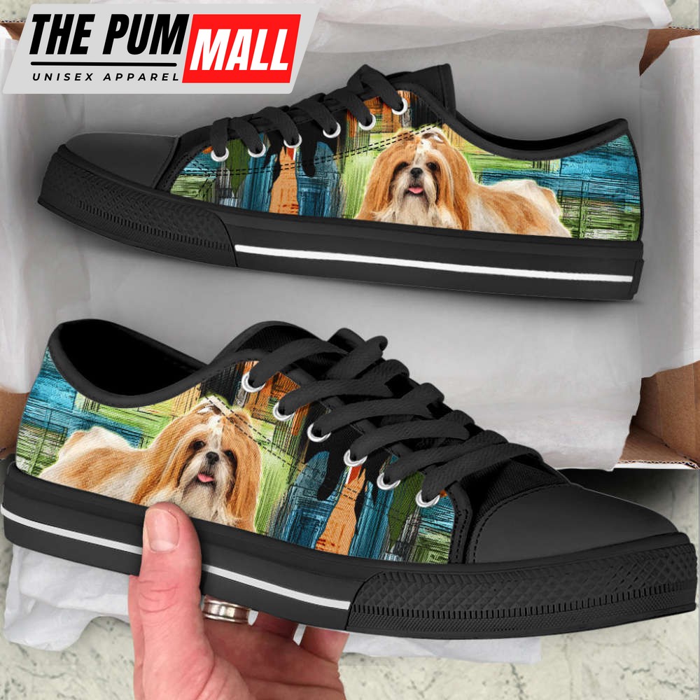 shih-tzu-dog-paint-art-wallpaper-low-top-shoes-canvas-sneakers-u4ndaj4v Shih Tzu Dog Paint Art Wallpaper Low Top Shoes Canvas Sneakers