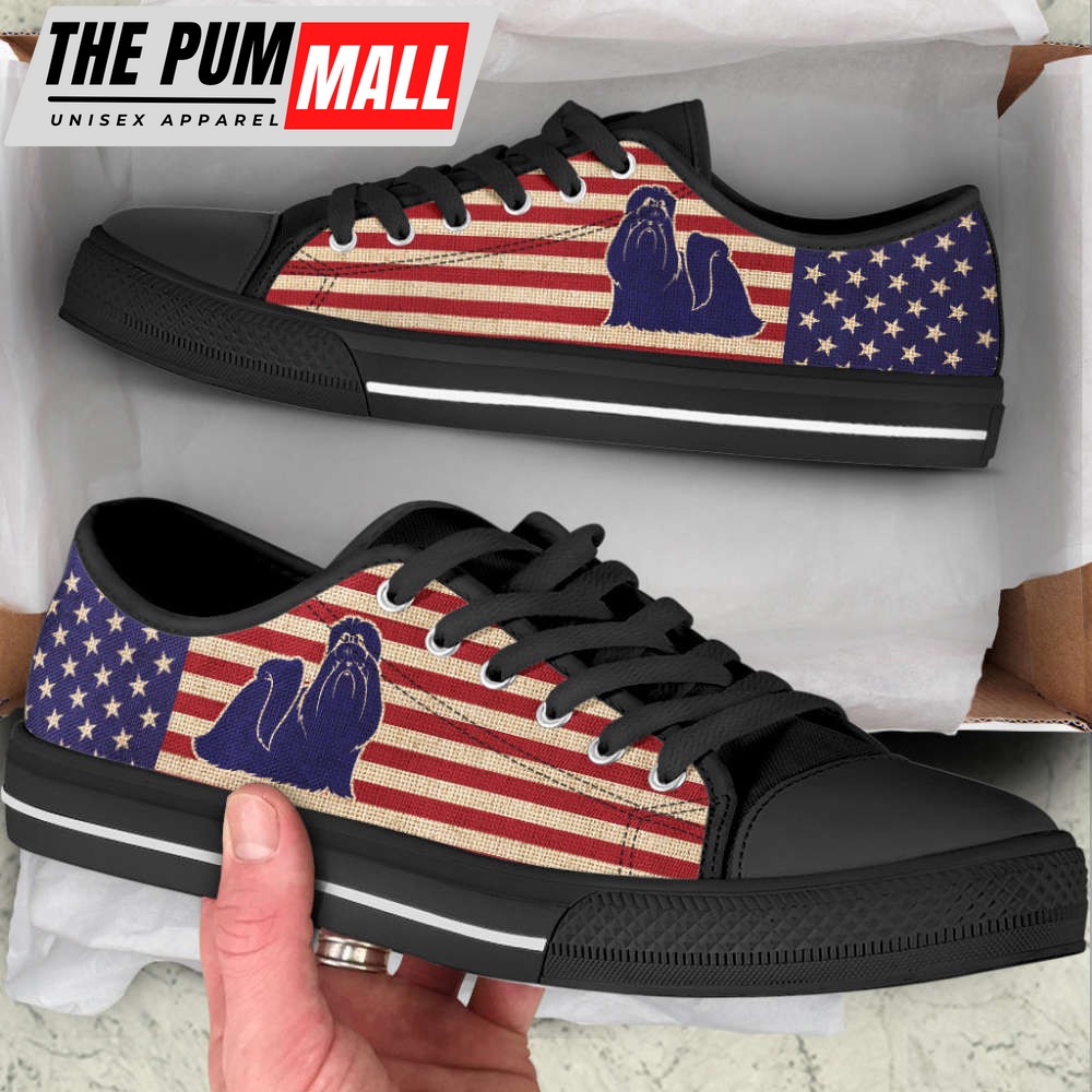 shih-tzu-dog-usa-flag-low-top-shoes-canvas-sneakers-casual-shoes-2oixks1j Shih Tzu Dog USA Flag Low Top Shoes Canvas Sneakers Casual Shoes