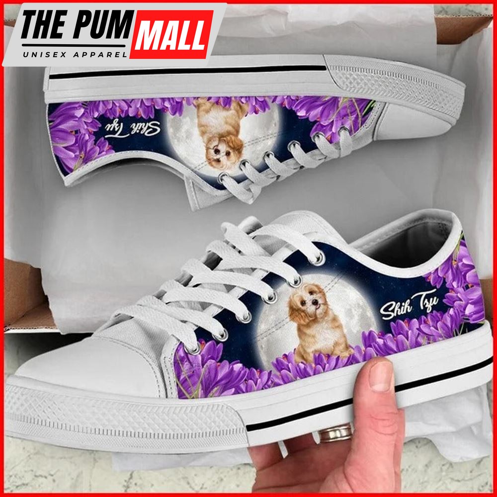 shih-tzu-purple-flower-canvas-low-top-shoes-low-top-shoes-mens-women-uf0xytrr Shih Tzu Purple Flower Canvas Low Top Shoes – Low Top Shoes Mens, Women