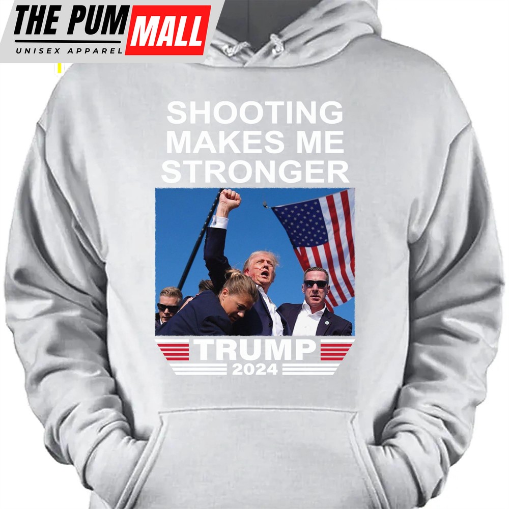 Shooting Makes Me Stronger Trump Fight 2024 Shirt Pennsylvania Rally Donald Trump Shirt Dark