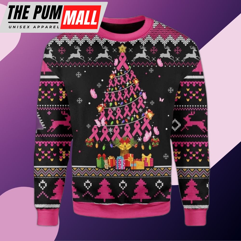 Shop Breast Cancer Awareness Ugly Christmas Sweater for Men & Women – US3405
