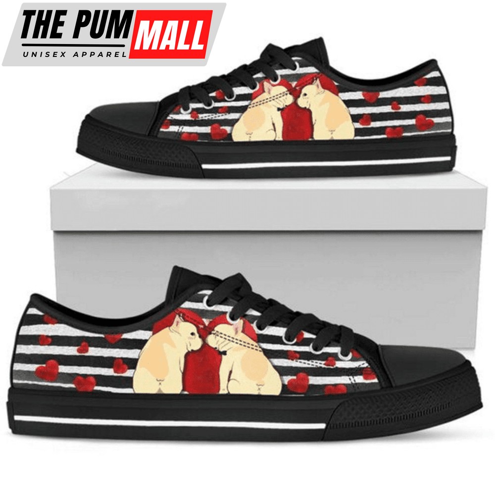 Shop Now for Stylish Bulldog Valentine Low Top Shoes: Wear Your Love