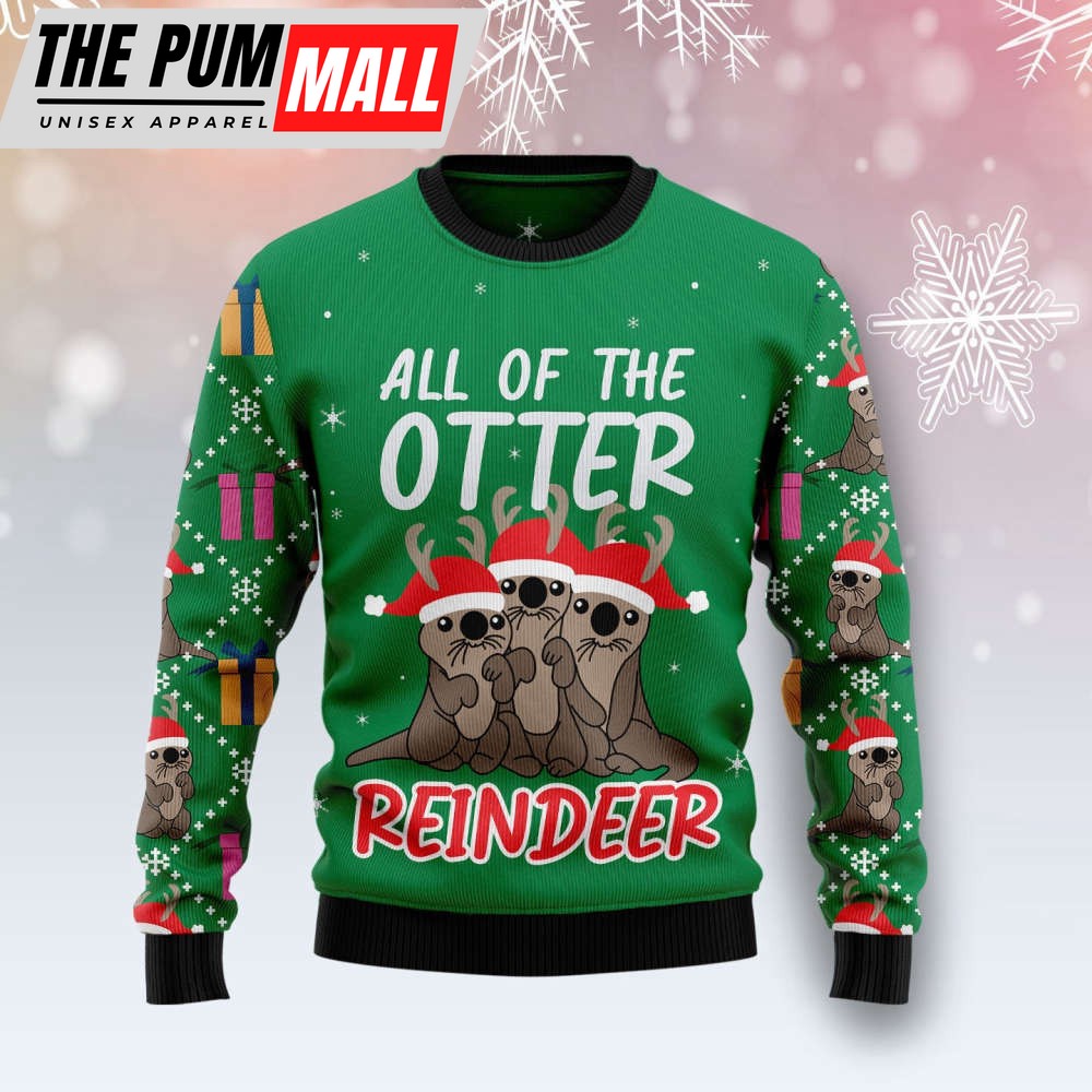 Shop Otter Reindeer T2810 Ugly Christmas Sweater – Gift For Christmas
