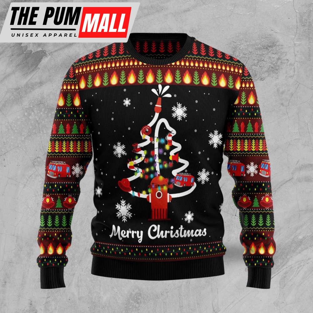 Shop the Merry Christmas Firefighter Ugly Sweater – Perfect Christmas Gift