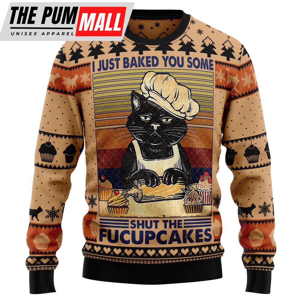 Shut The Fucupcakes Christmas TG5113 Ugly Christmas Sweater, Noel Malalan