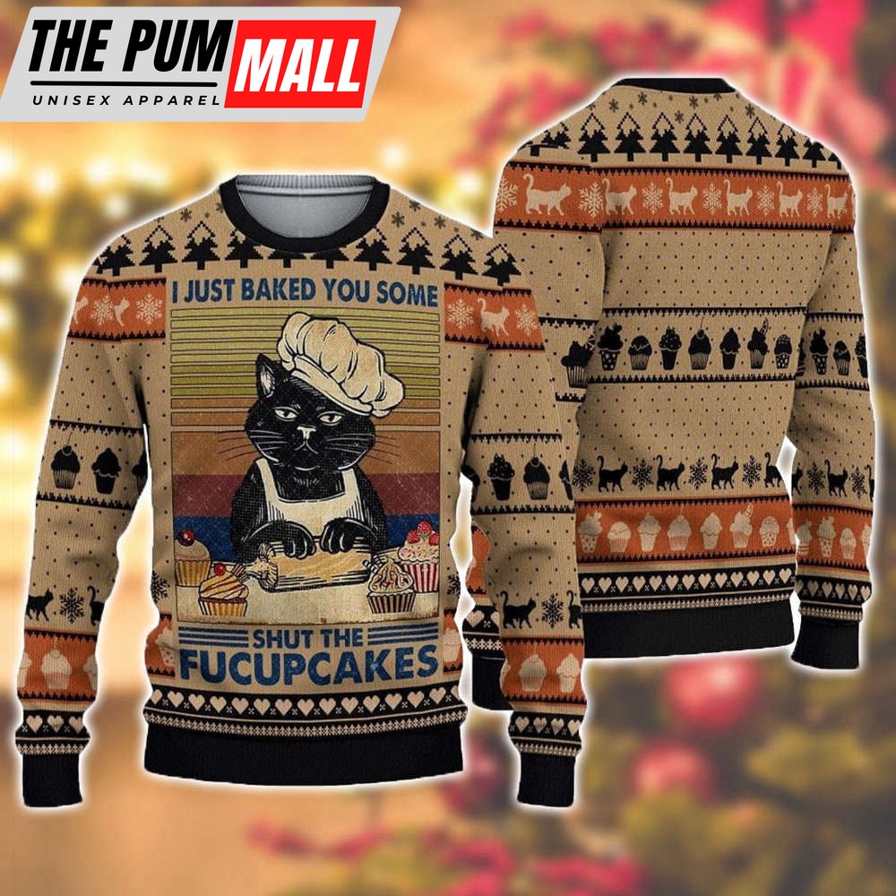Shut The Fucupcakes Christmas Ugly Christmas Sweater, For Men Women