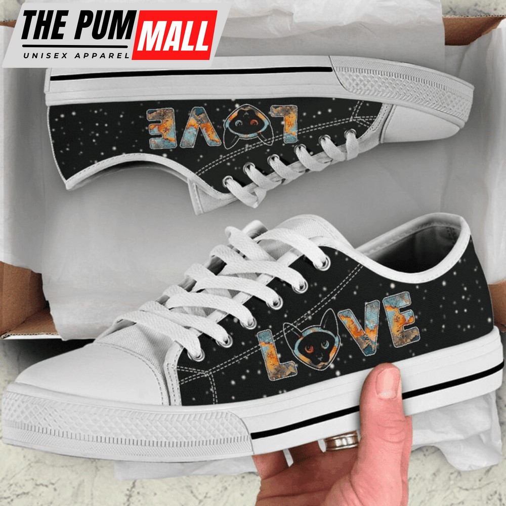 Siamese Cat Sky Watercolor Low Top Shoes – Comfortable Footwear