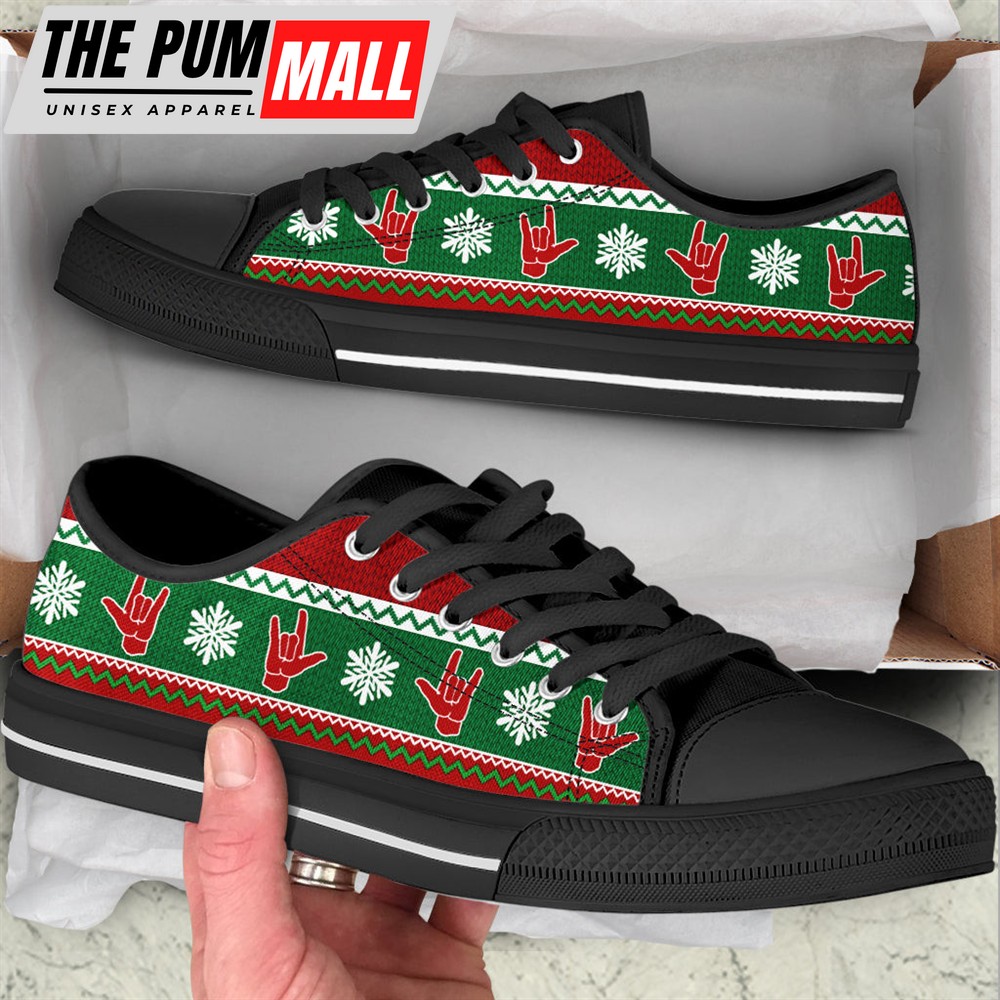 sign-language-christmas-knitted-seamless-low-top-shoes-canvas-print-shoes-be-aqfc8w81 Sign Language Christmas Knitted Seamless Low Top Shoes – Canvas Print Shoes – Best Shoes For Christmas