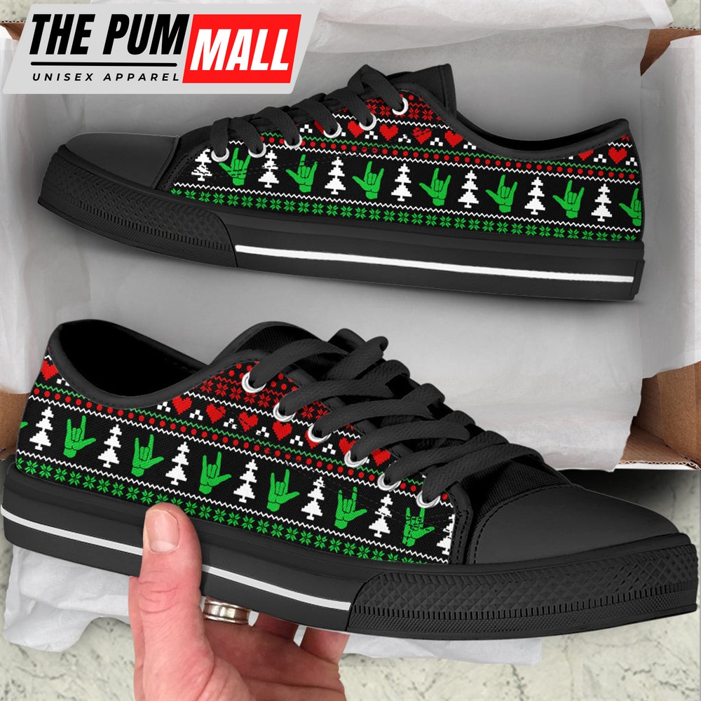 sign-language-symbol-christmas-low-top-shoes-canvas-print-shoes-best-shoes-for-b4uy9tmt Sign Language Symbol Christmas Low Top Shoes Canvas Print Shoes – Best Shoes For Christmas – Sneaker For Walking