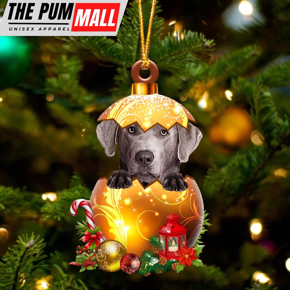 Silver Labrador In Golden Egg Christmas Ornament – Car Ornament – Unique Dog Gifts For Owners Limited Edition