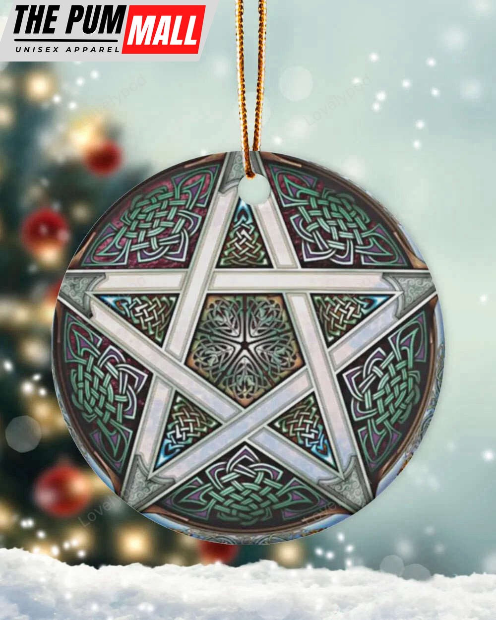 Silver Pentacle Christmas Ornament, Christmas Gift Decor Limited Edition