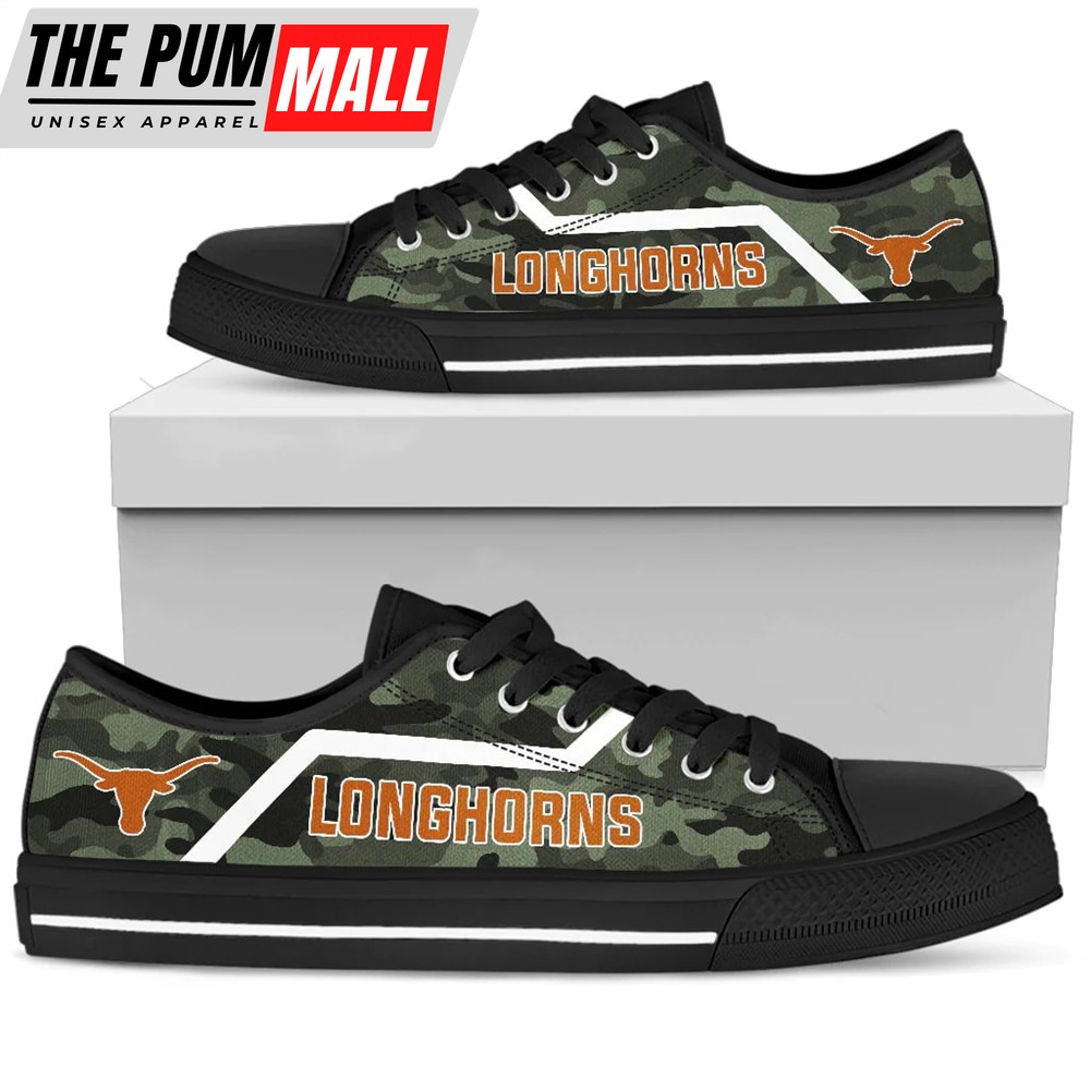 Simple Camo Texas Longhorns Low Top Shoes