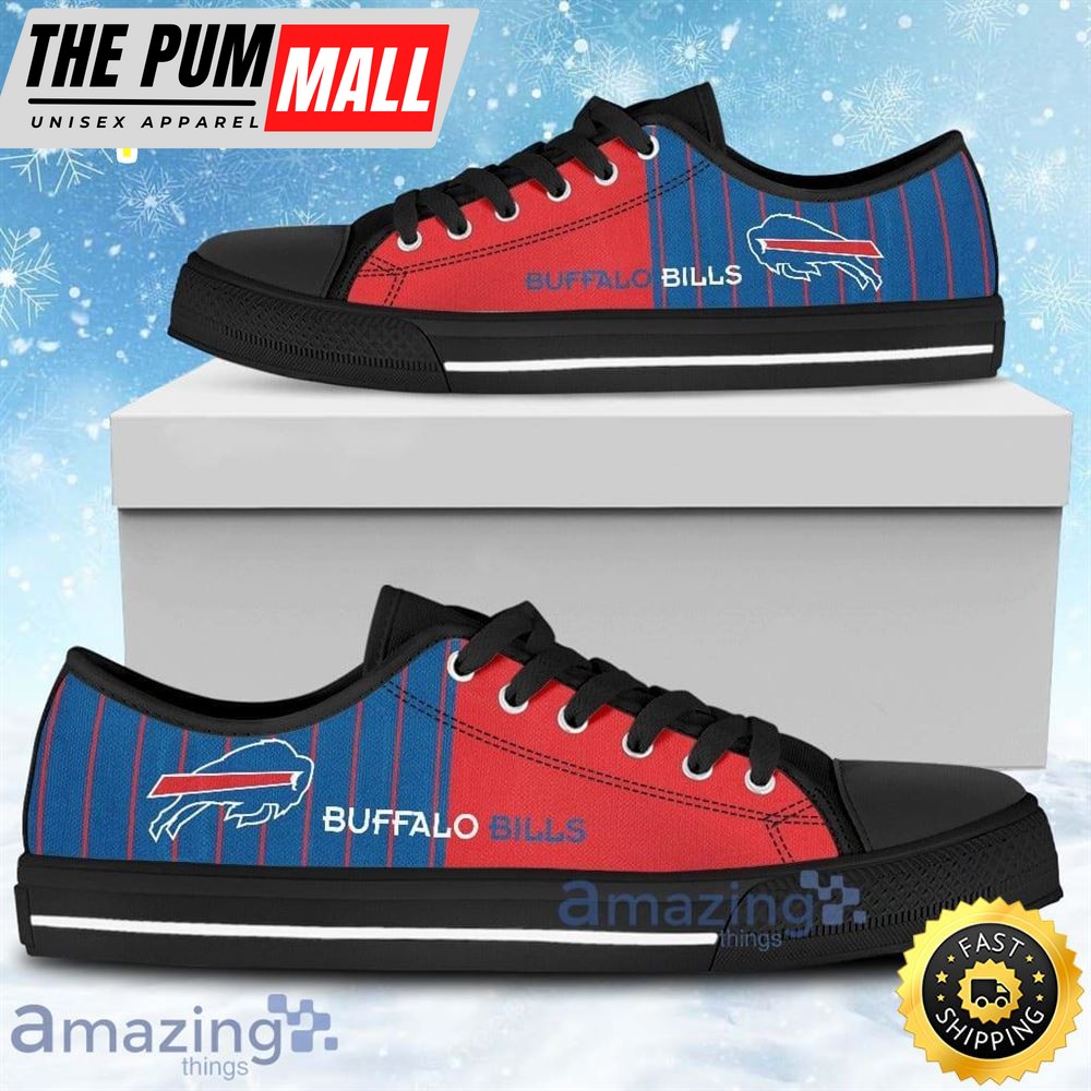 Simple Design Vertical Stripes Buffalo Bills Low Top Shoes