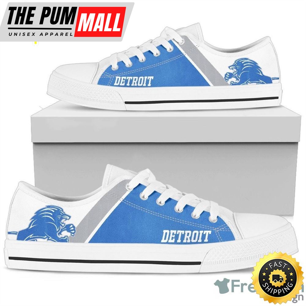 Simple Design Vertical Stripes Detroit Lions Low Top