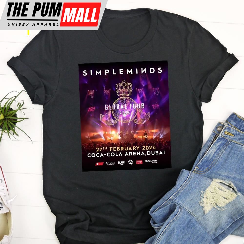 Simple Minds Live Concert in Dubai 27th Feb 2025 Black T-shirt