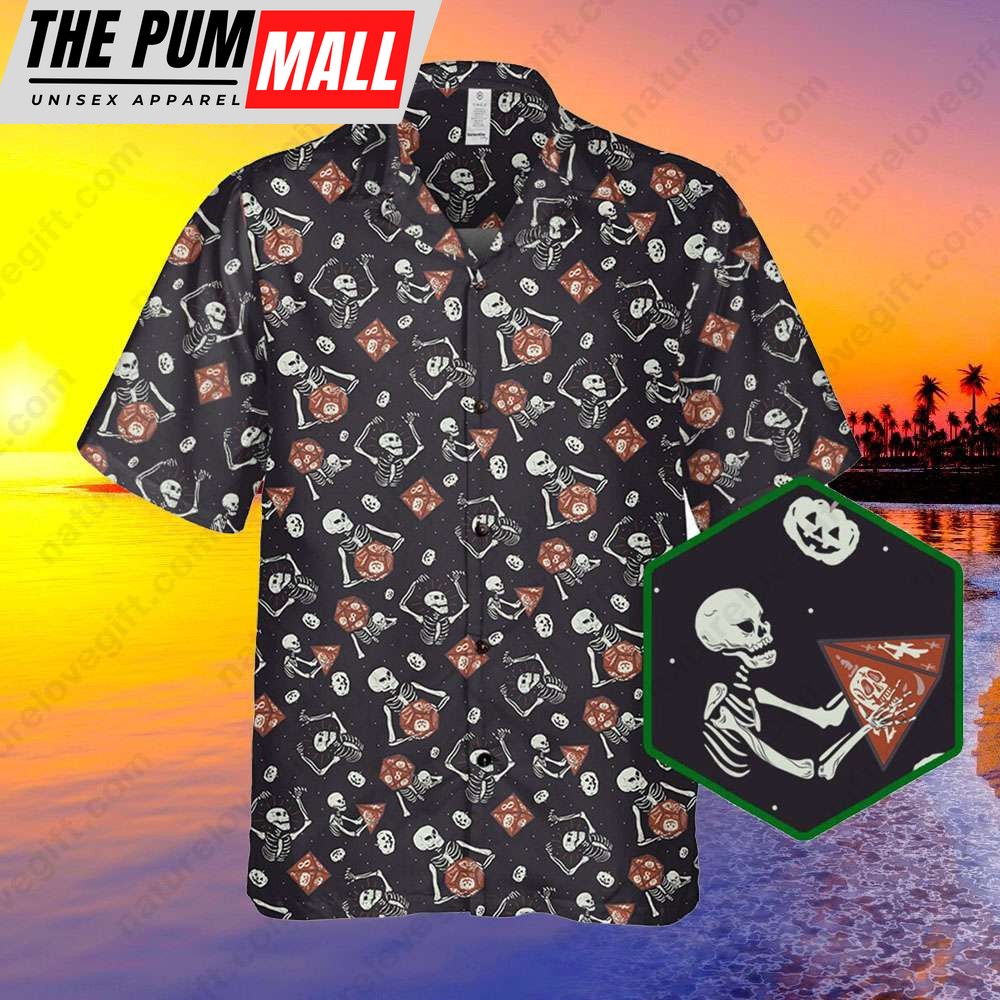 Skeleton Dice Halloween shirt DnD Dungeon and Dragon Gift