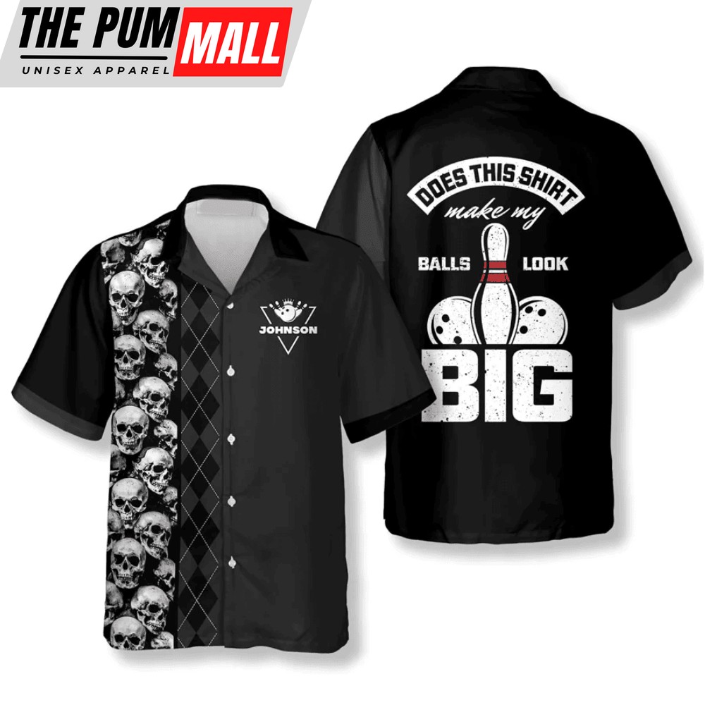 Skull Argyle Pattern Funny Quote Custom Bowling Hawaiian Shirt
