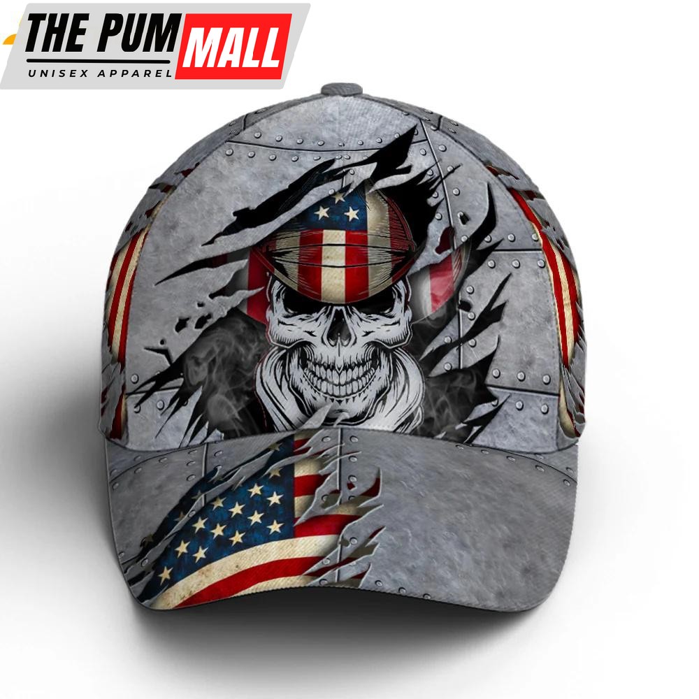 Skull Cowboy US Flag Pattern Classic Baseball Cap