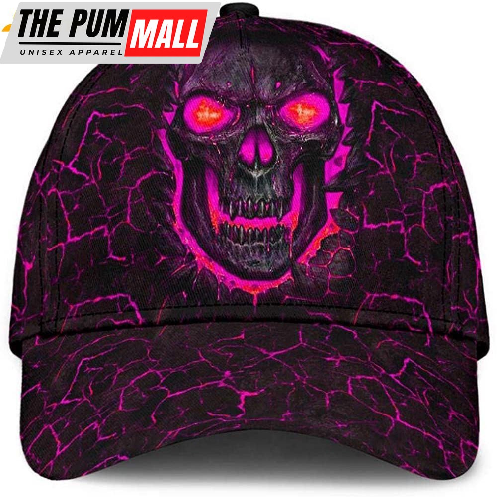 Skull Fire Purple Classic Baseball Cap