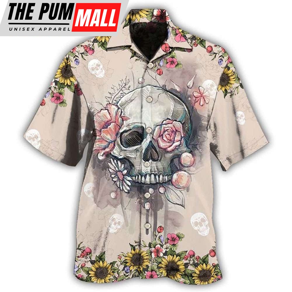 Skull Life Style Sunflower Hawaiian Shirt