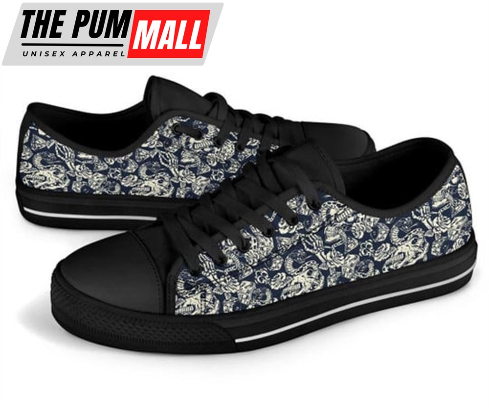 skull-rose-snake-canvas-low-top-shoes-low-top-shoes-mens-women-r8970wxm Skull Rose Snake Canvas Low Top Shoes – Low Top Shoes Mens, Women