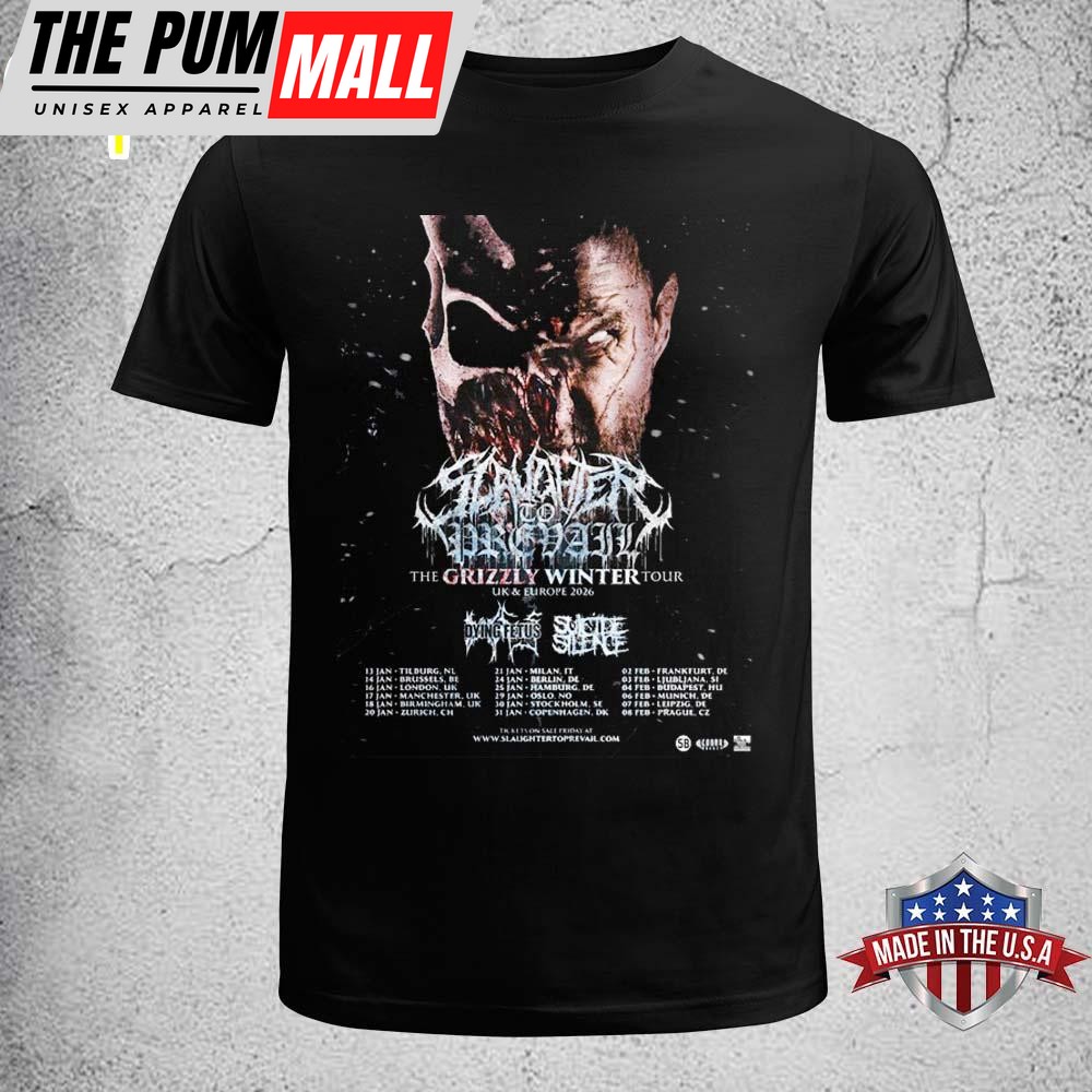 Slaughter To Prevail The Grizzly Winter Tour UK And Europe 2026 Unisex T-Shirt