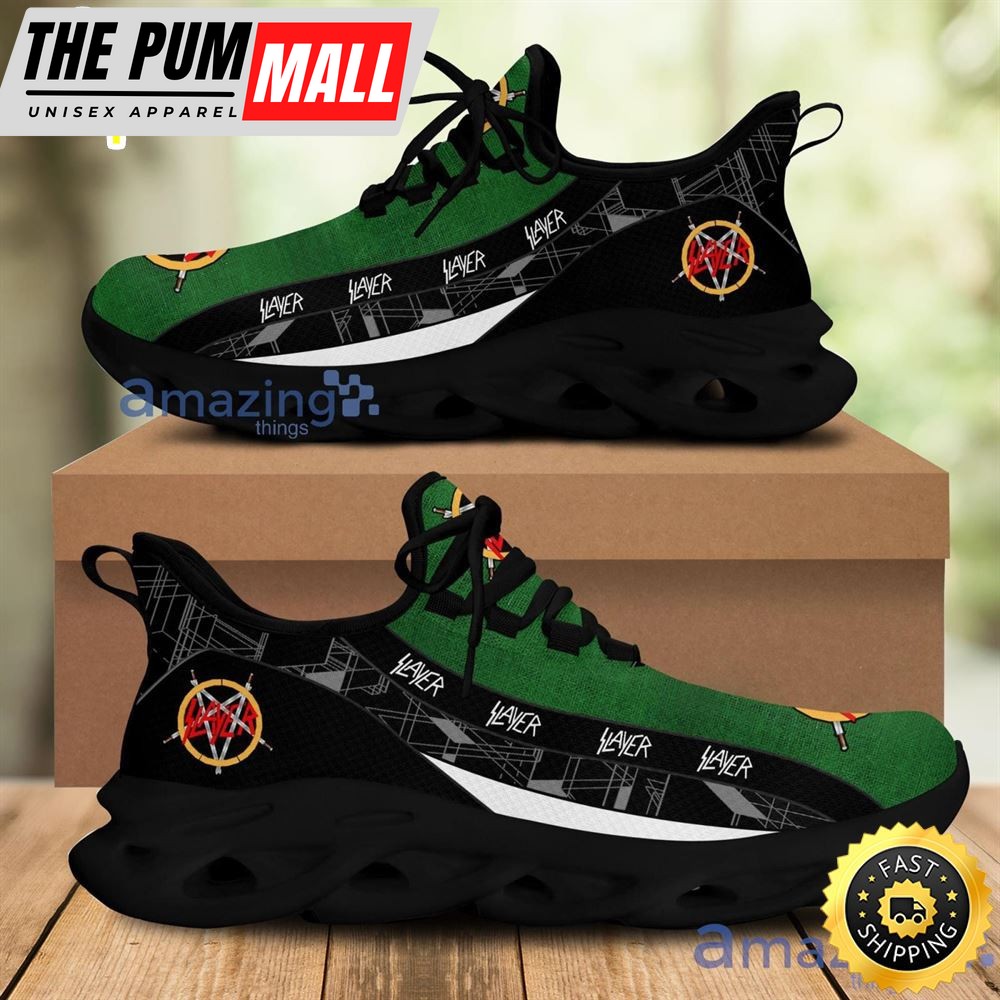 Slayer Rock Band Black Green Chunky Running Sneakers Max Soul Shoes Sport Gift For Men And Women
