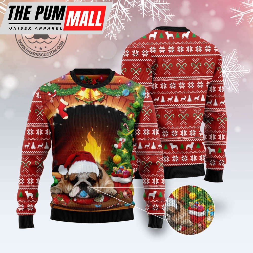 sleeping-bulldog-christmas-sweaterholiday-gift-noel-christmas-6xabcz9n Sleeping Bulldog Christmas SweaterHoliday Gift Noel Christmas