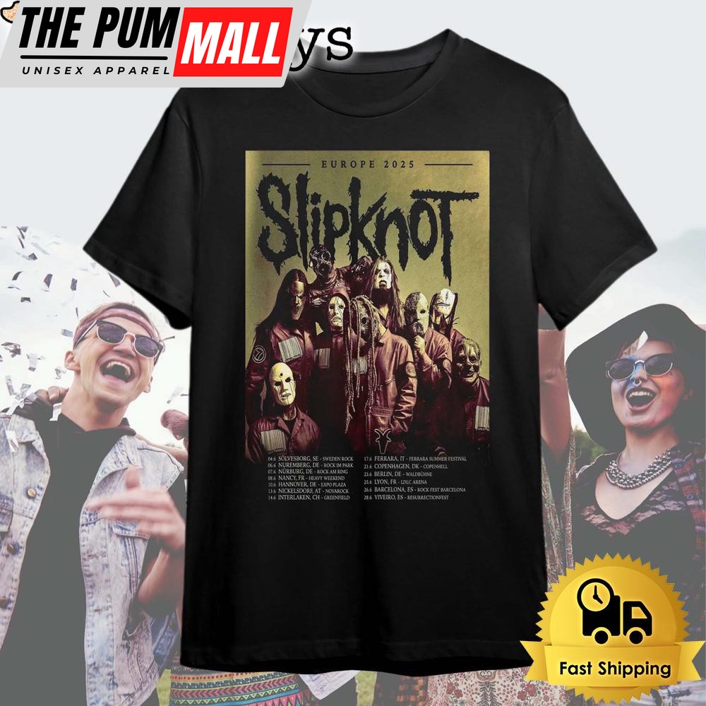 Slipknot Europe Tour 2025 T Shirt