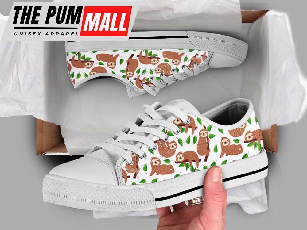 Sloth Casual Shoes, Sloth Sneakers, Low Top Shoes For Men And Women