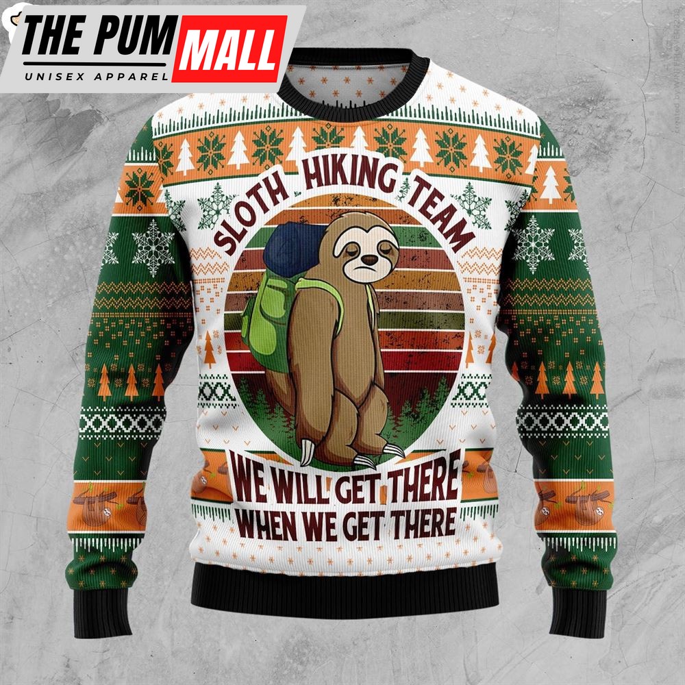 Sloth Hiking Team Ugly Christmas Sweater – Gift For Christmas – Gifts For Dog Lovers