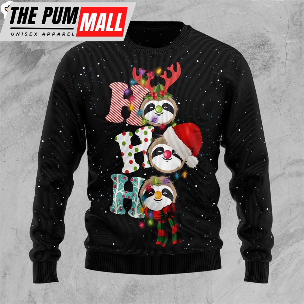 Sloth Ho Ho Ho Ugly Christmas Sweater – Best Xmas Gifts – Dog Memorial Gift
