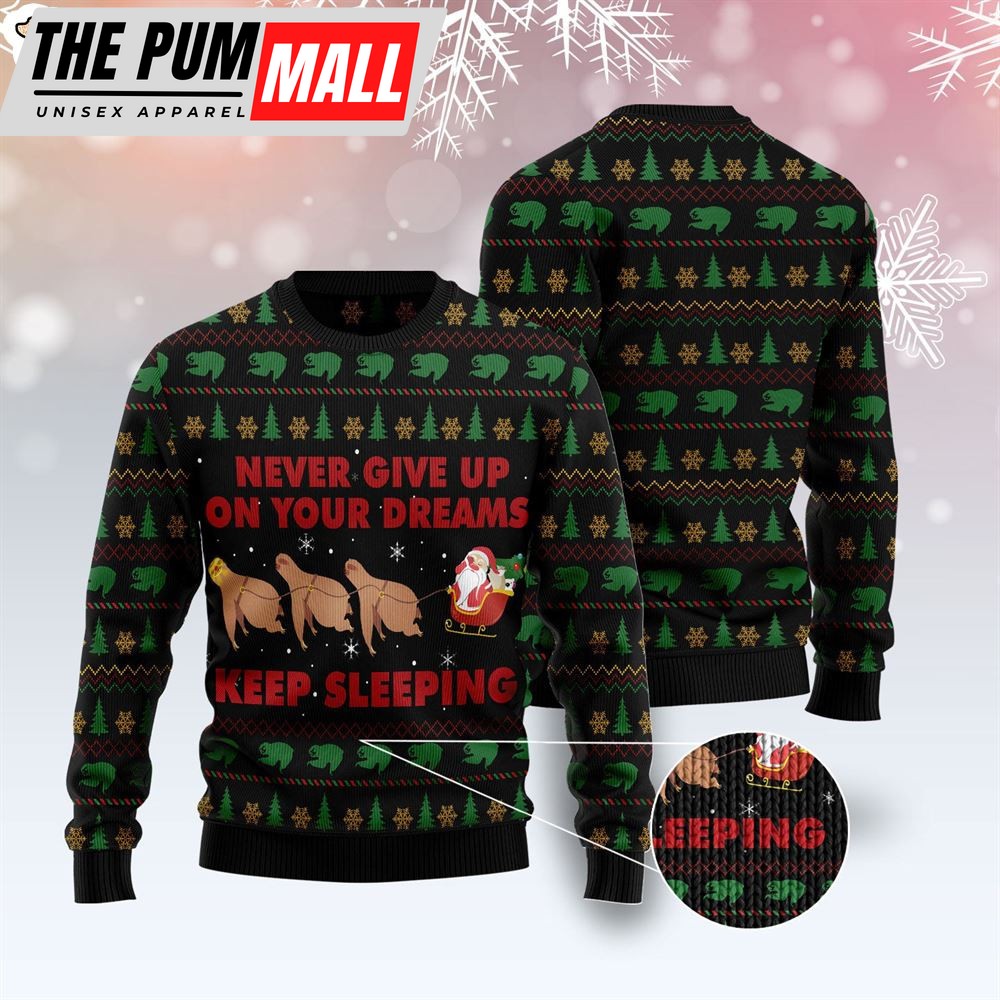 sloth-keep-sleeping-ugly-christmas-sweater-gift-for-pet-lovers-unisex-crewne-bzp2fqp2 Sloth Keep Sleeping Ugly Christmas Sweater – Gift For Pet Lovers – Unisex Crewneck Sweater