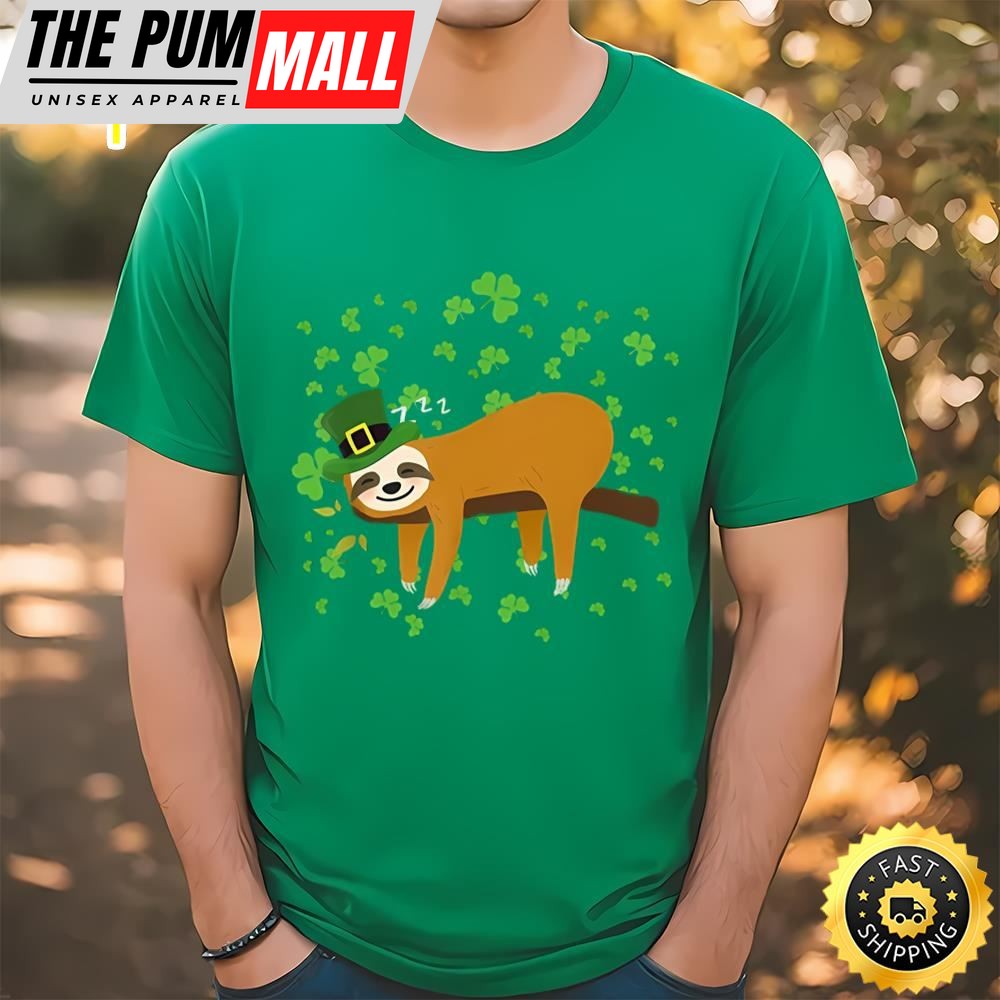 Sloth Leprechaun Shamrock St Patricks Day Gifts T-Shirt