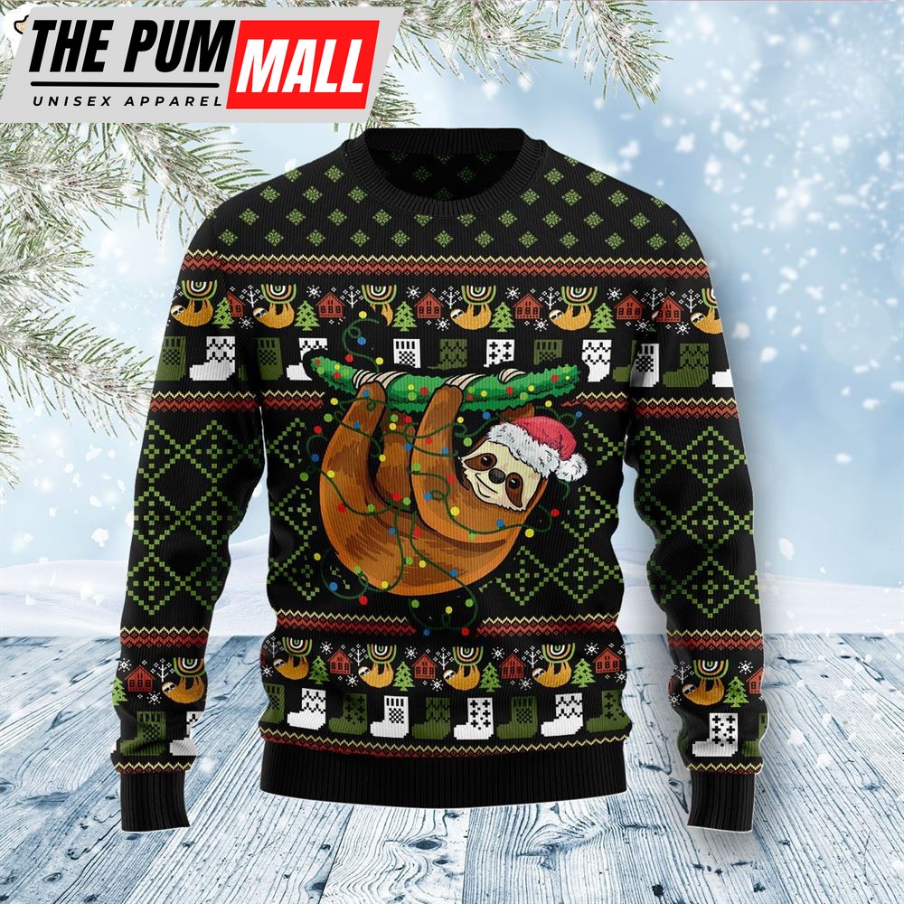 Sloth Light Ugly Christmas Sweater – Best Xmas Gifts – Dog Memorial Gift