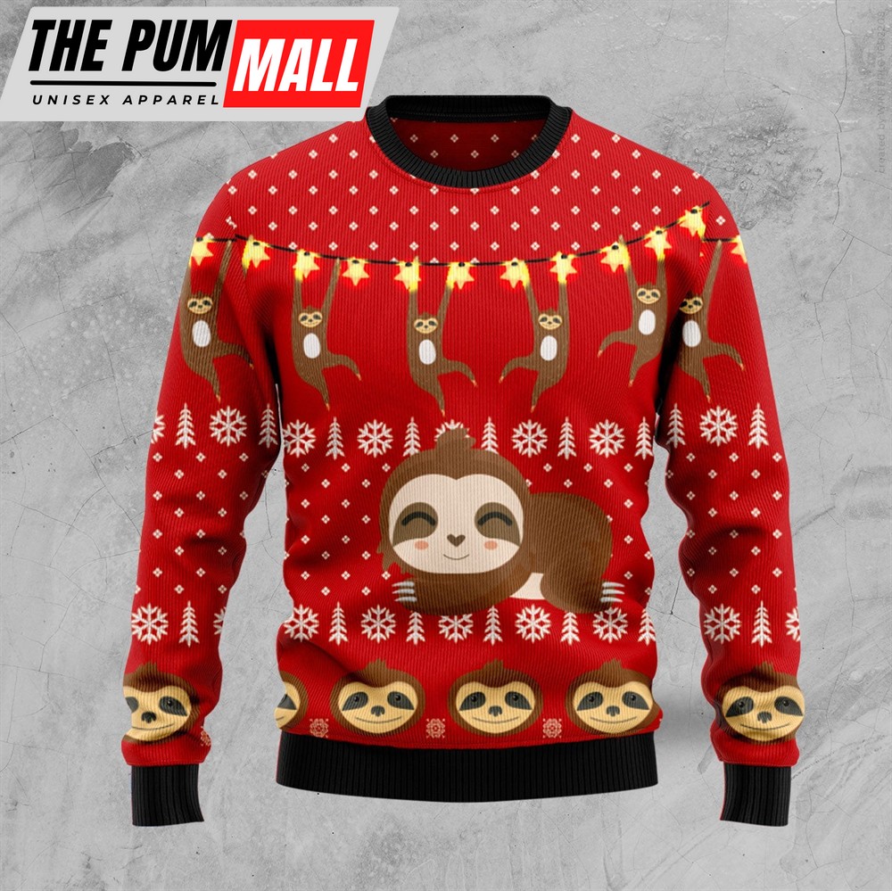 Sloth Lover Ugly Christmas Sweater Unisex Womens & Mens – Gift For Pet Lovers – Unisex Crewneck Sweater