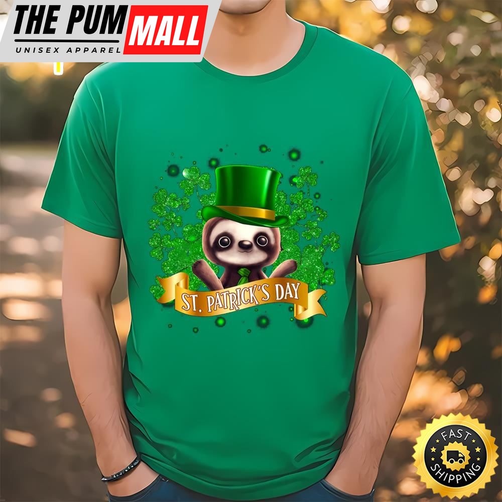 Sloth Lucky ST.Patricks Day Black Standard T-Shirt