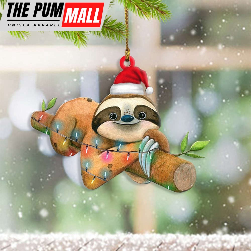 Sloth Lying On Tree Christmas Ornament Funny Christmas Tree Ornaments Gifts For Sloth Lovers Limited Edition