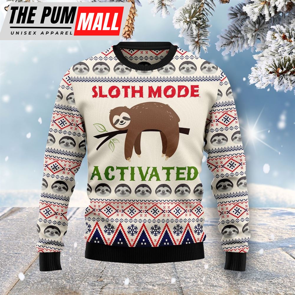 Sloth Mode Activated Ugly Christmas Sweater – Gift For Christmas – Gifts For Dog Lovers