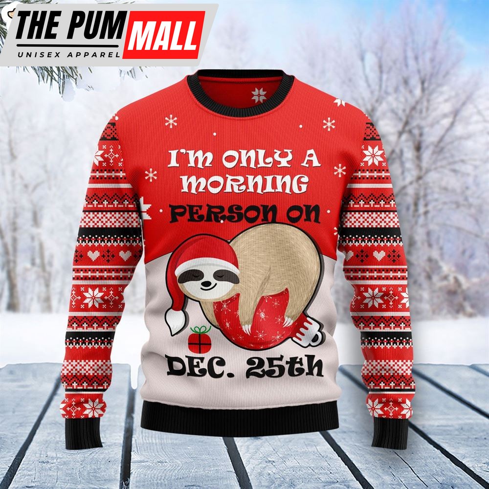 Sloth Morning Ugly Christmas Sweater – Best Xmas Gifts – Dog Memorial Gift