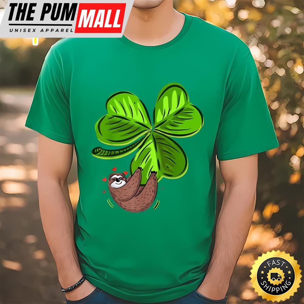 Sloth Shamrock St. Patricks Day Funny Sloth Irish T-Shirt