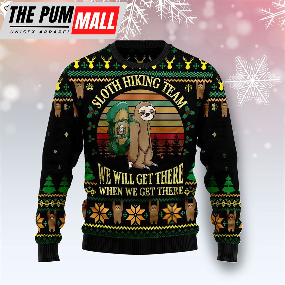 Sloth Team Holiday Ugly Christmas Sweater – Crewneck Sweater – Christmas Outfits Gift