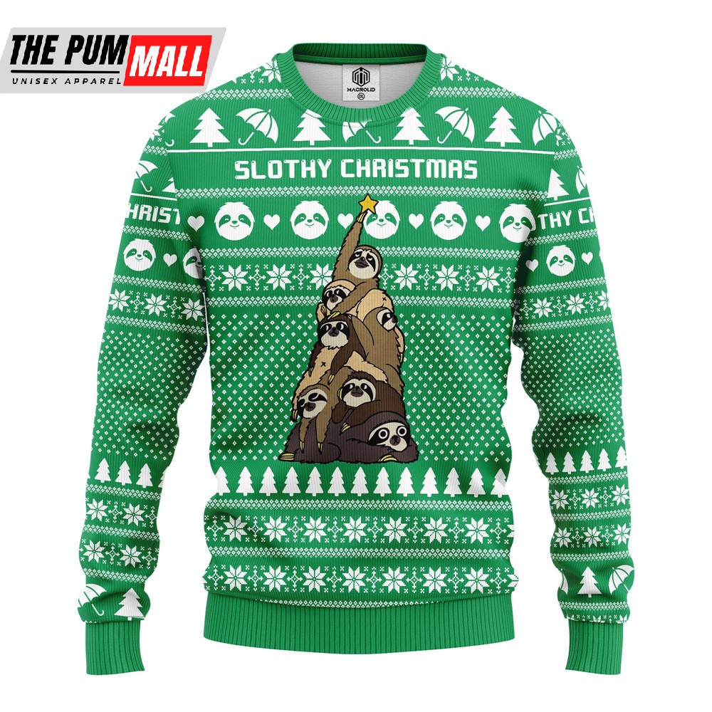 Sloth Tree Christmas Ugly Sweater