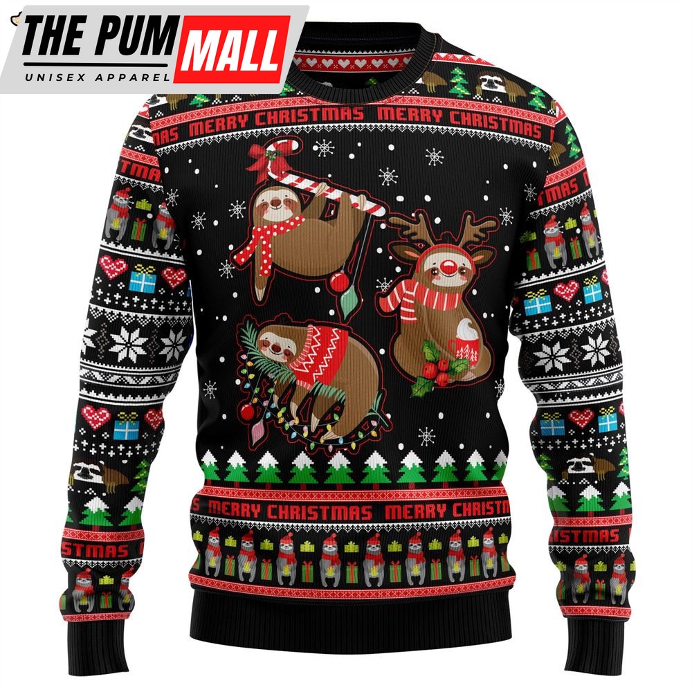 Sloth Xmas Ugly Christmas Sweater – Gift For Pet Lovers – Lover Xmas Sweater Gift