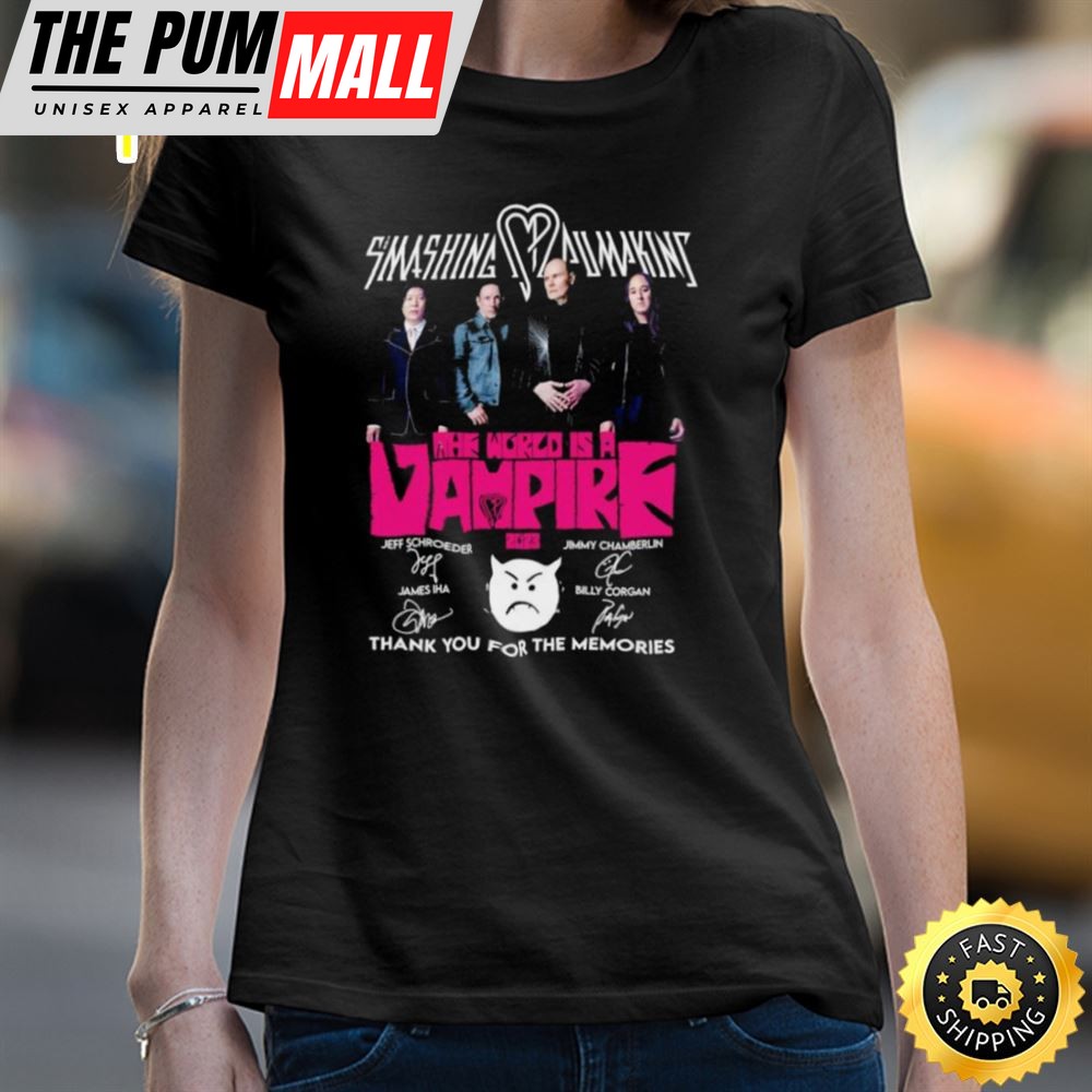 Smashing Pumpkins The World Is A Vampire 2025 Thank You For The Memories Signatures Shirt
