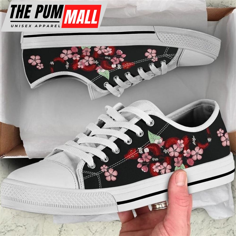 Snake Cherry Blossom Low Top Shoes – Low Top Shoes Mens, Women